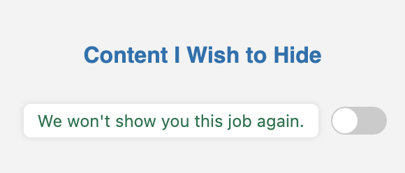 HideJobs first button to hide dismissed jobs on LinkedIn